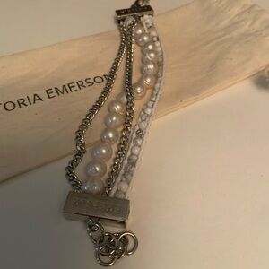 Victoria Emerson Pearl and Silver Bracelet